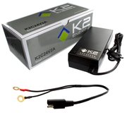 K2 Energy K2C24V2A 24V 2Ah LiFePO4 Smart Charger with Ring Terminals K2C24V2A04